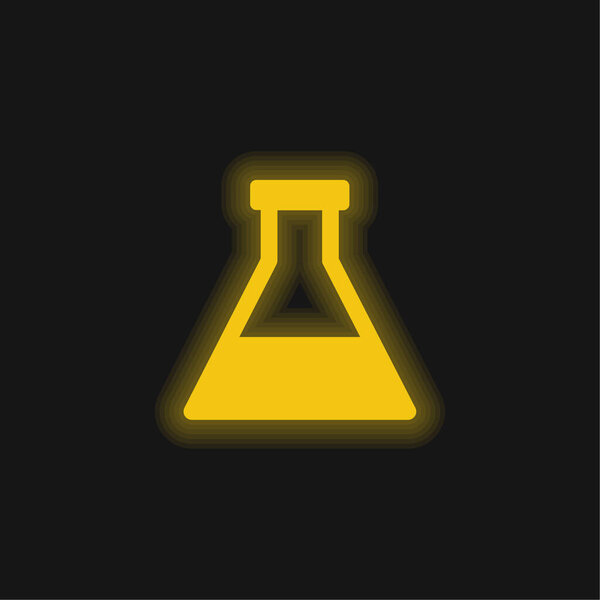 Bottle With Liquid yellow glowing neon icon
