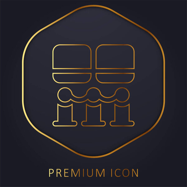 Art Museum golden line premium logo or icon