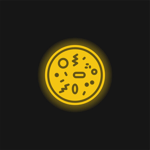 Желтая светящаяся неоновая икона