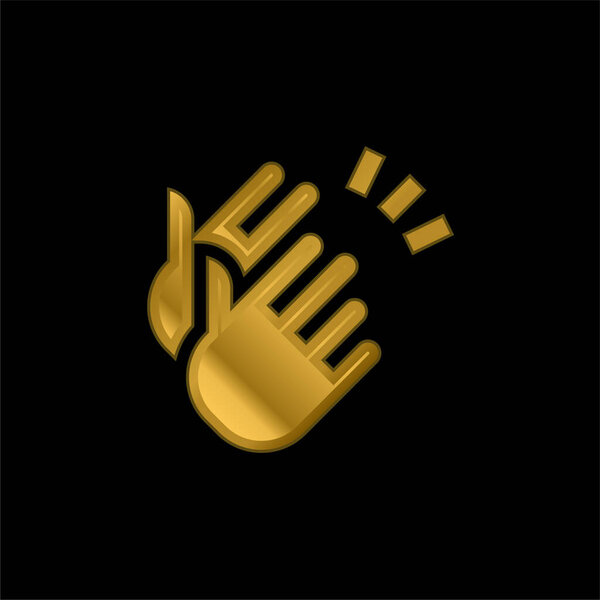 Аплодисменты позолоченная металлическая икона или вектор логотипа