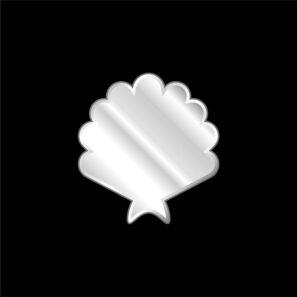 Big Shell silver plated metallic icon