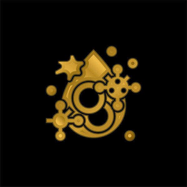 Blood gold plated metalic icon or logo vector