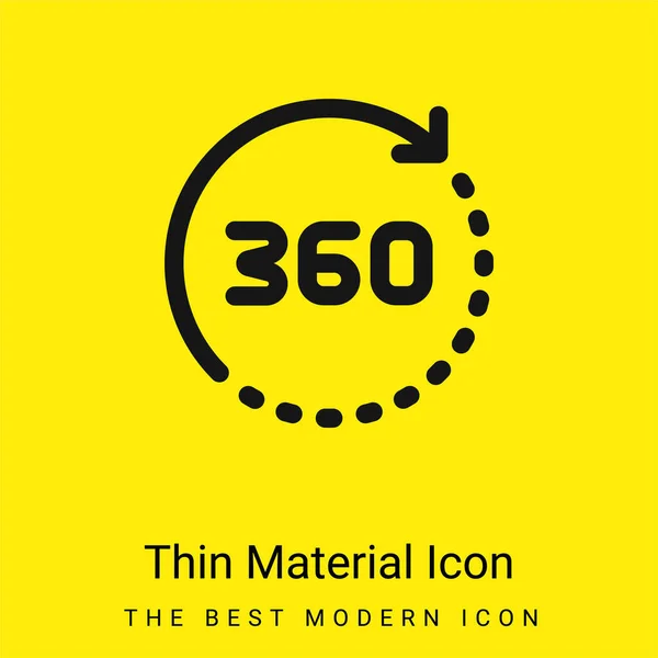 360 Degrees Minimal Bright Yellow Material Icon — Stock Vector