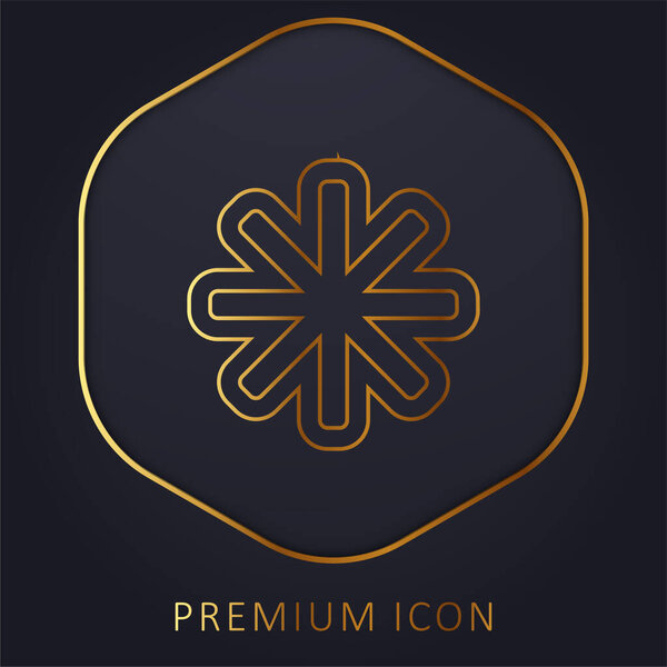 Asterisk Outline golden line premium logo or icon