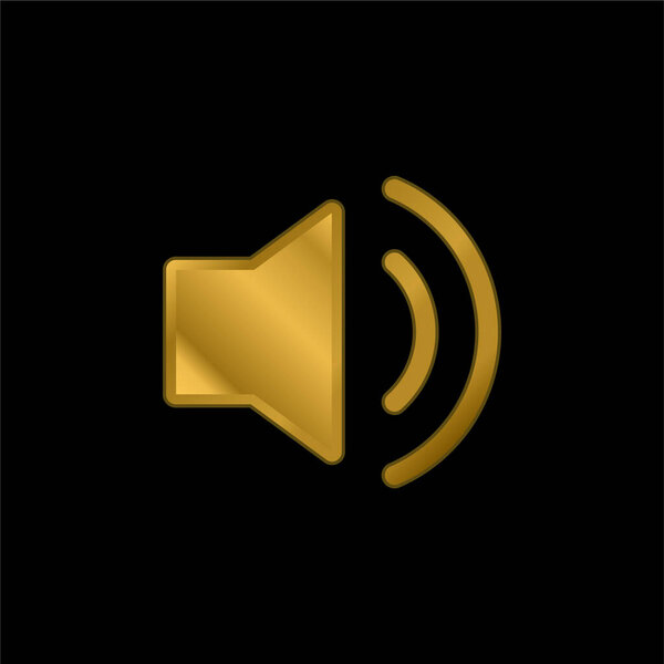 Аудио-позолоченный металлический значок или вектор логотипа