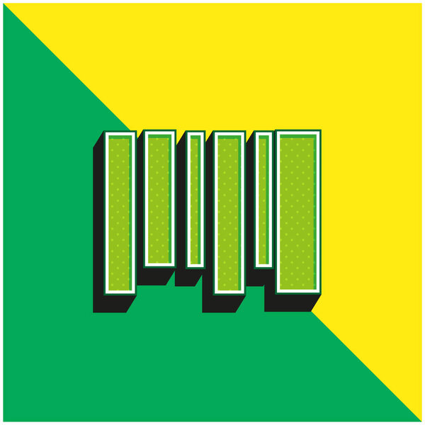 Barcode Green and yellow modern 3d vector icon logo