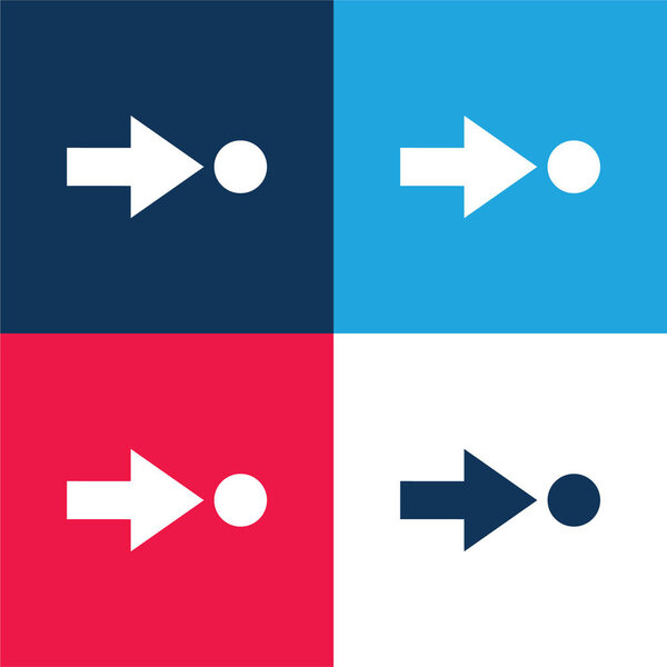 Стрелка, указывающая на круг синий и красный четыре цвета минимальный набор значков