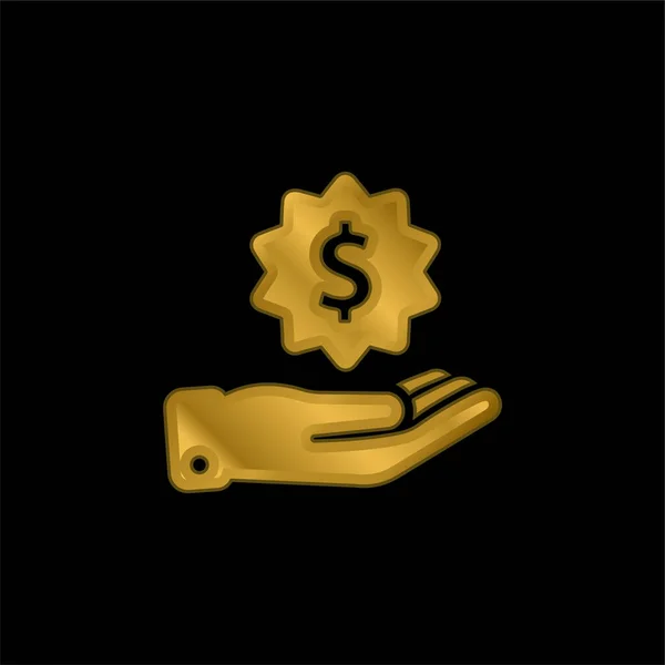 Rozet Altın Kaplama Metalik Simge Veya Logo Vektörü — Stok Vektör