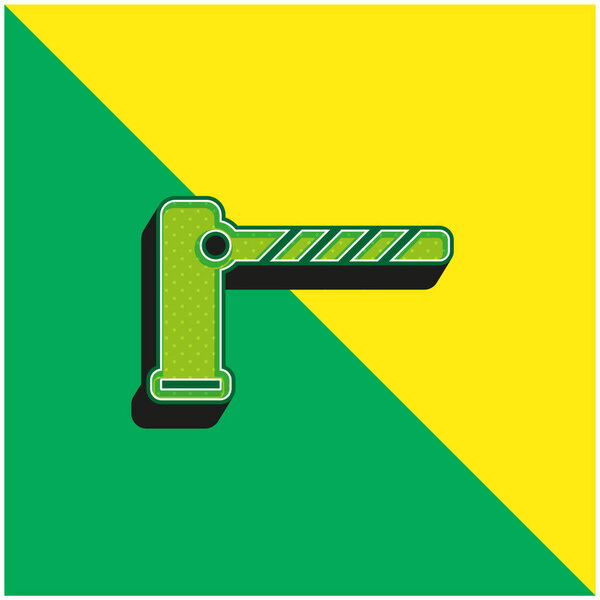 Barrier Green and yellow modern 3d vector icon logo