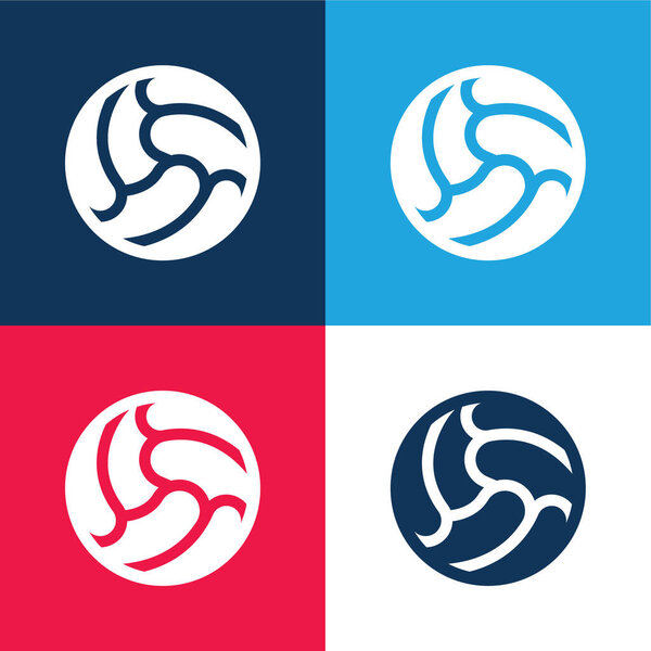 Мяч синий и красный четыре цвета минимальный набор значков