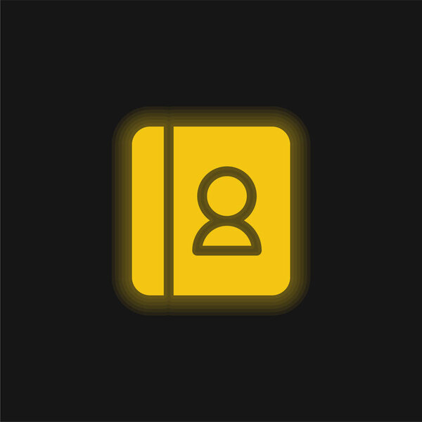 Agenda yellow glowing neon icon