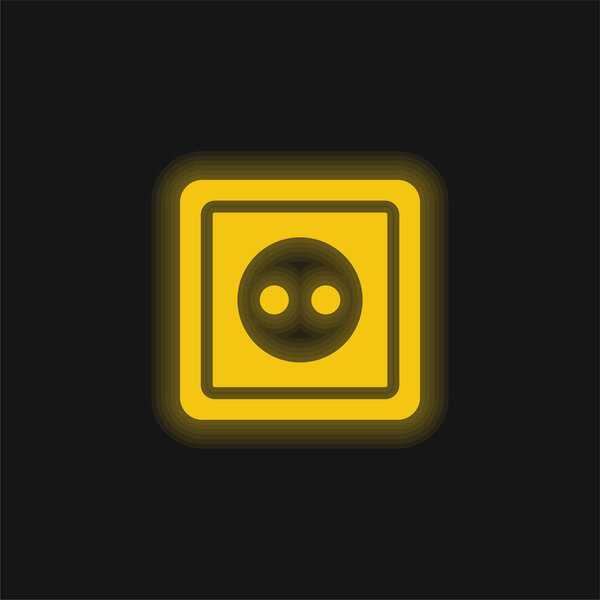 Big Socket yellow glowing neon icon