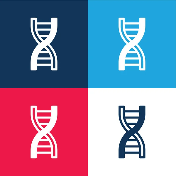 stock vector Biology blue and red four color minimal icon set