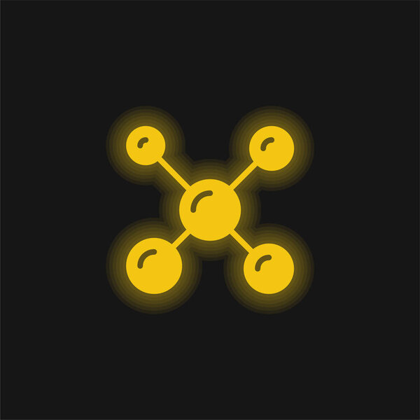 Atoms yellow glowing neon icon