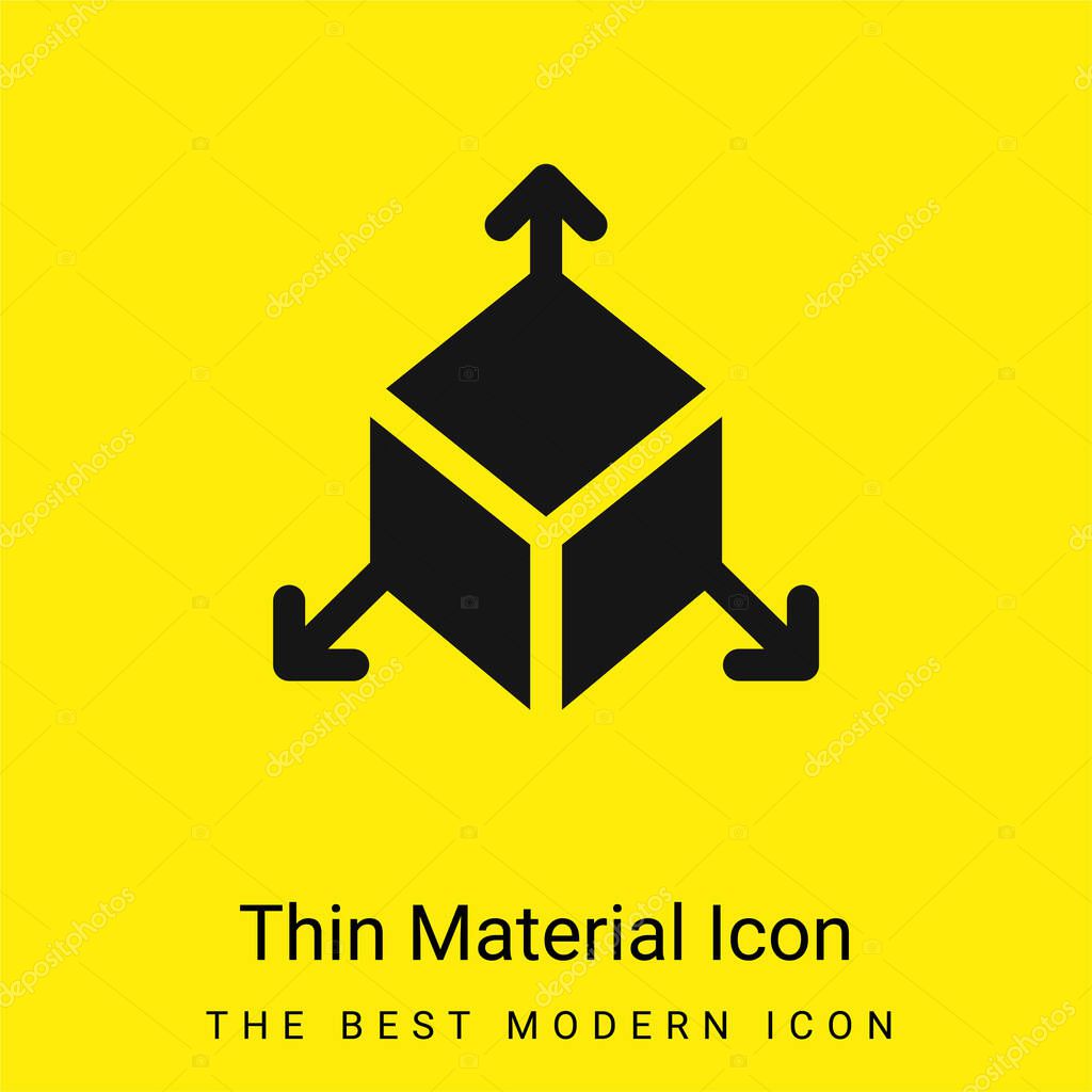 3d minimal bright yellow material icon