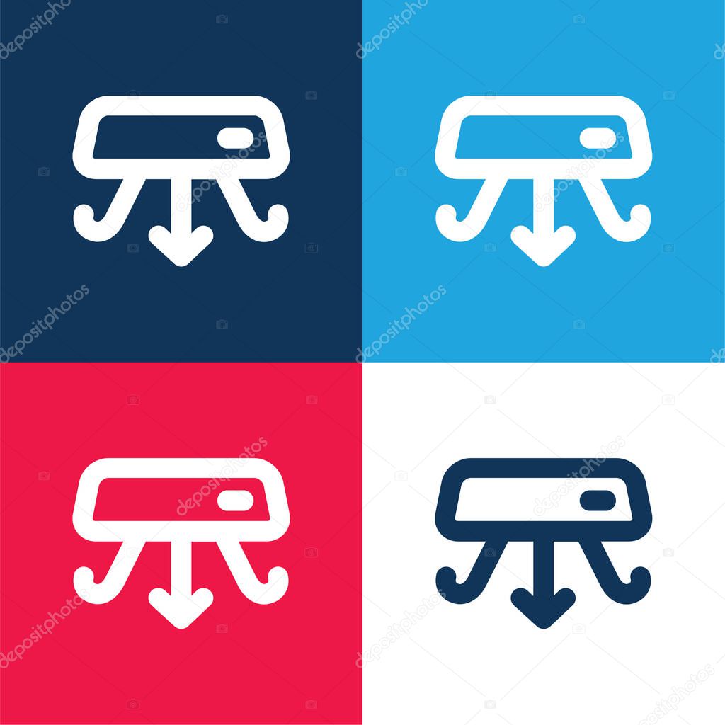 Aircondition blue and red four color minimal icon set