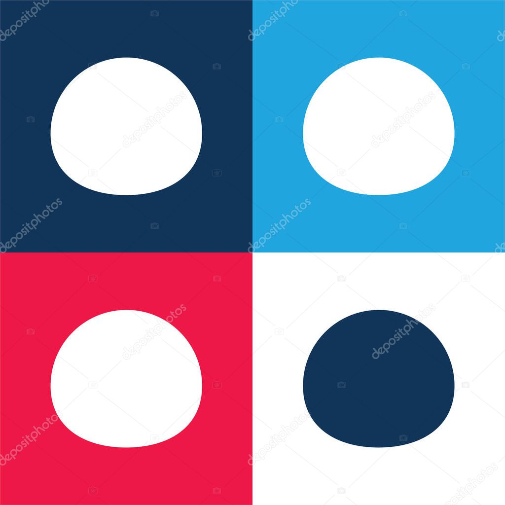 Black Oval blue and red four color minimal icon set