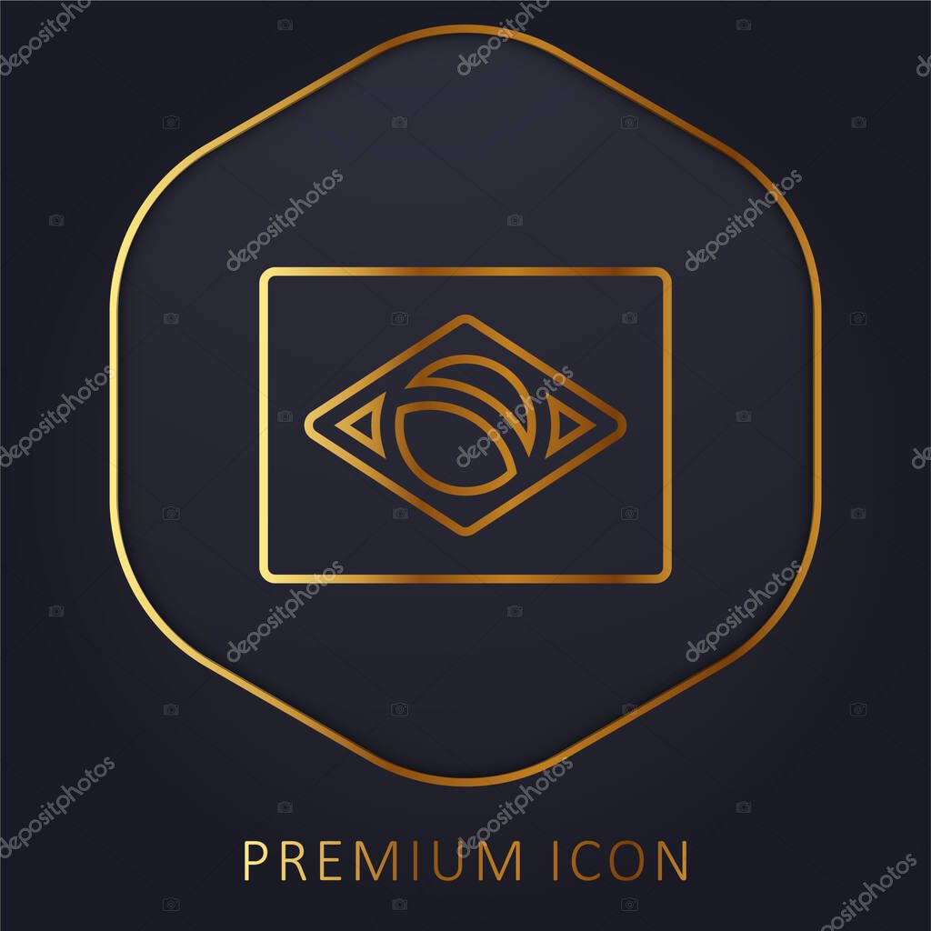 Brazil golden line premium logo or icon