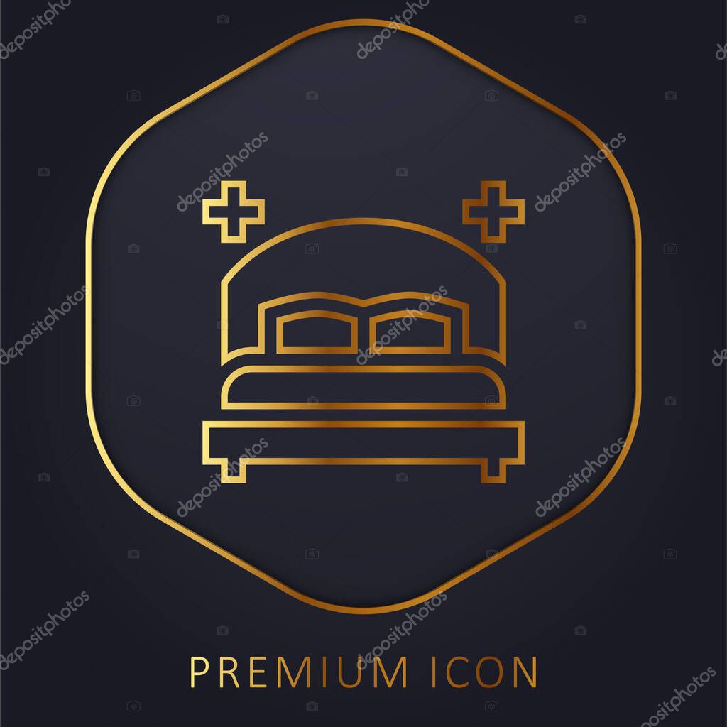 Bedroom golden line premium logo or icon
