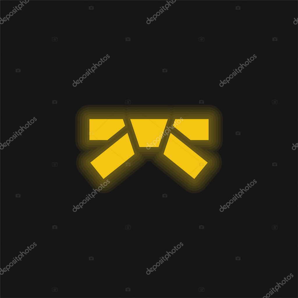 Belt yellow glowing neon icon