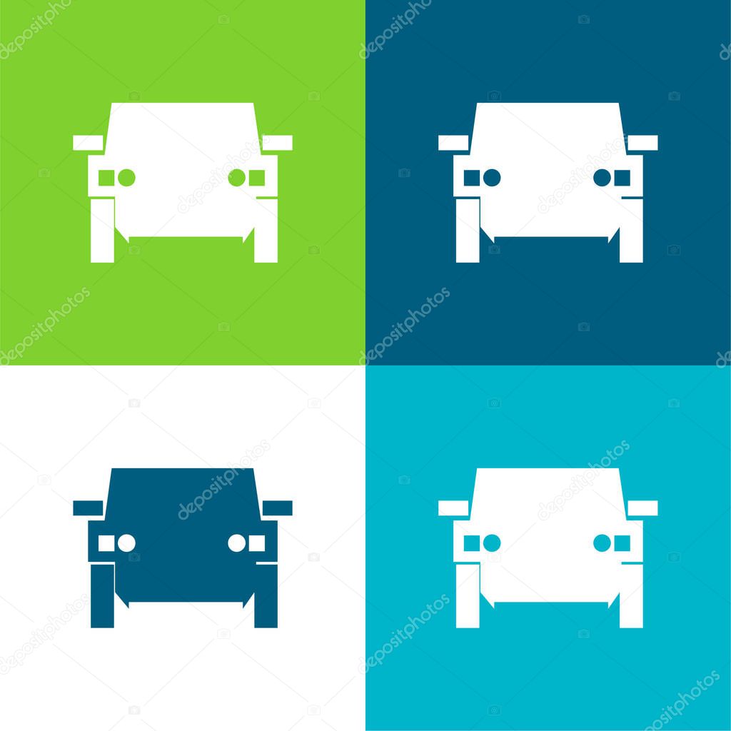 All Terrain Vehicle Flat four color minimal icon set