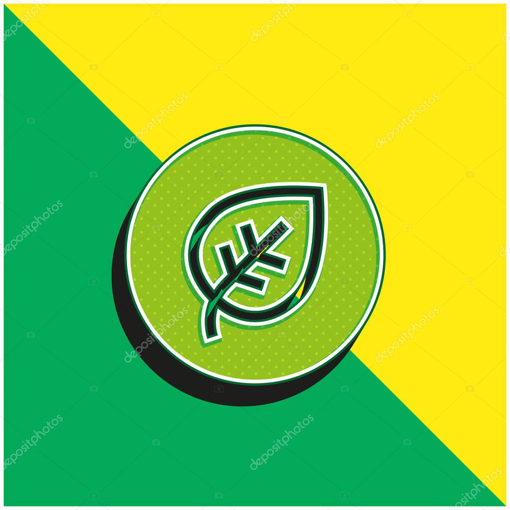 Biological Green and yellow modern 3d vector icon logo