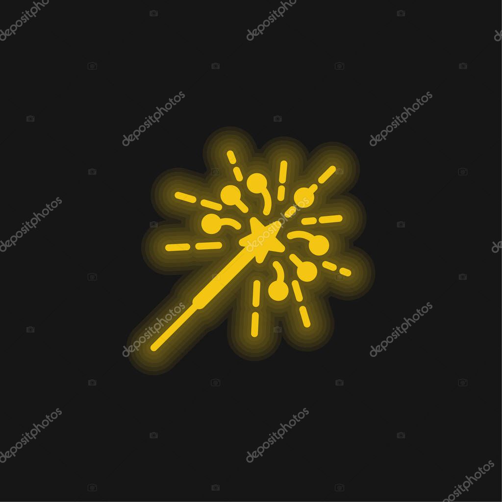 Bengal Light yellow glowing neon icon