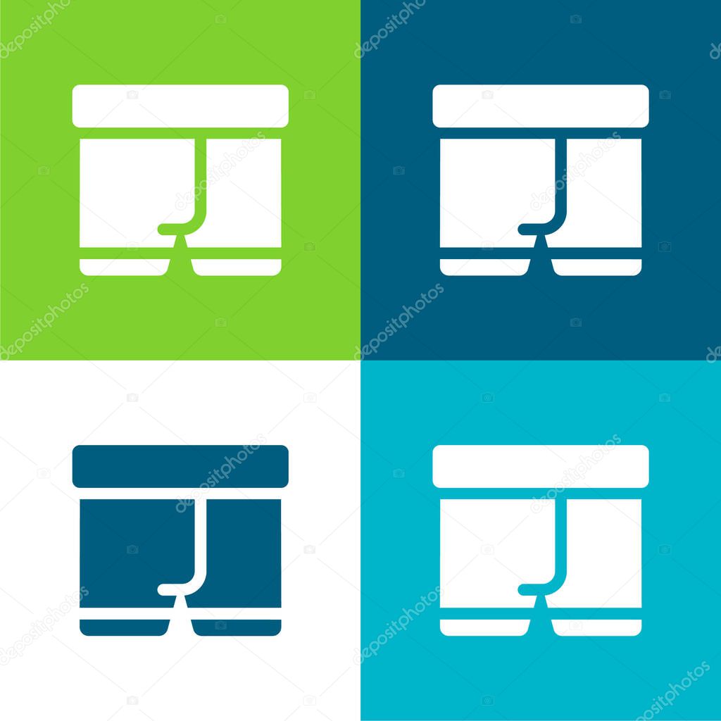 Boxers Flat four color minimal icon set