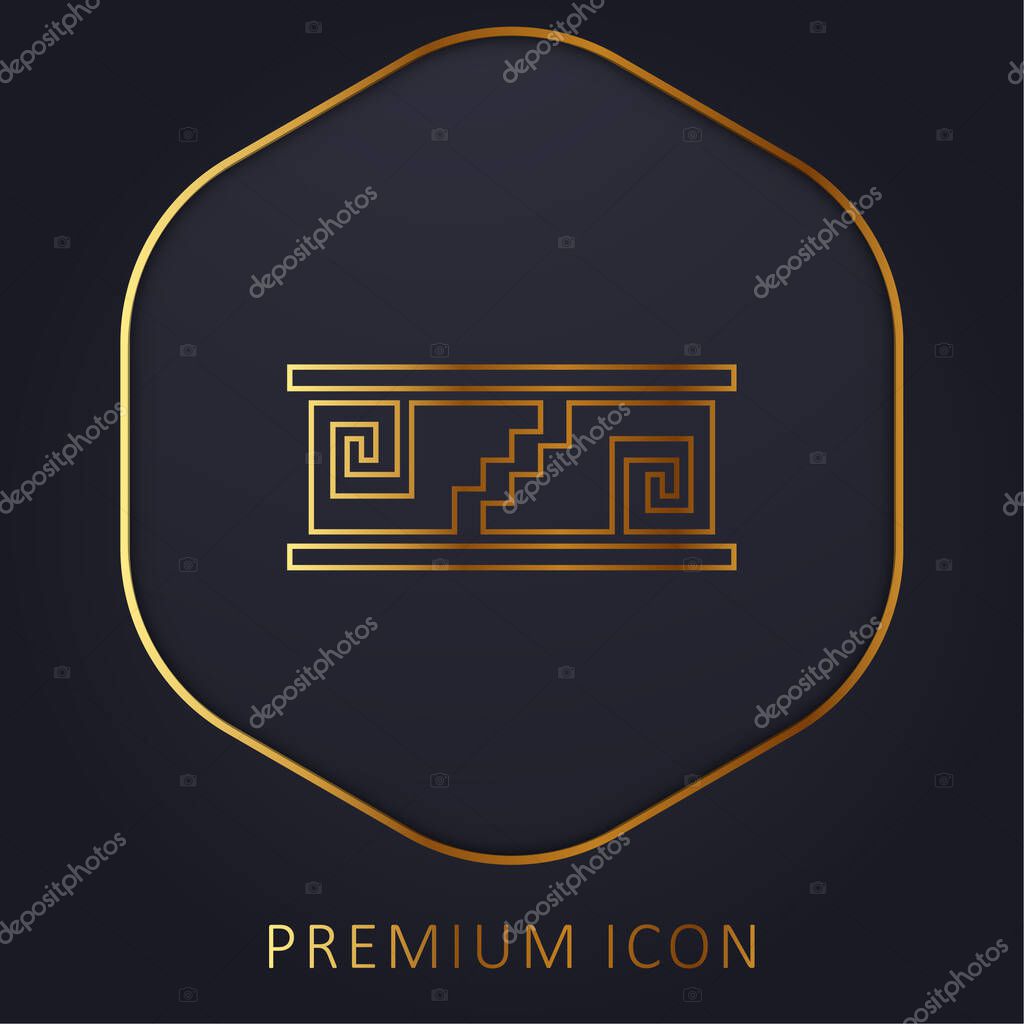 Artisanal Mosaic Of Mexico golden line premium logo or icon