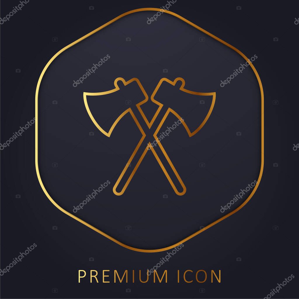 Axes golden line premium logo or icon
