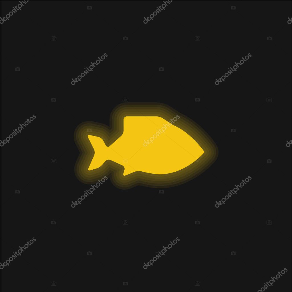 Big Fish yellow glowing neon icon