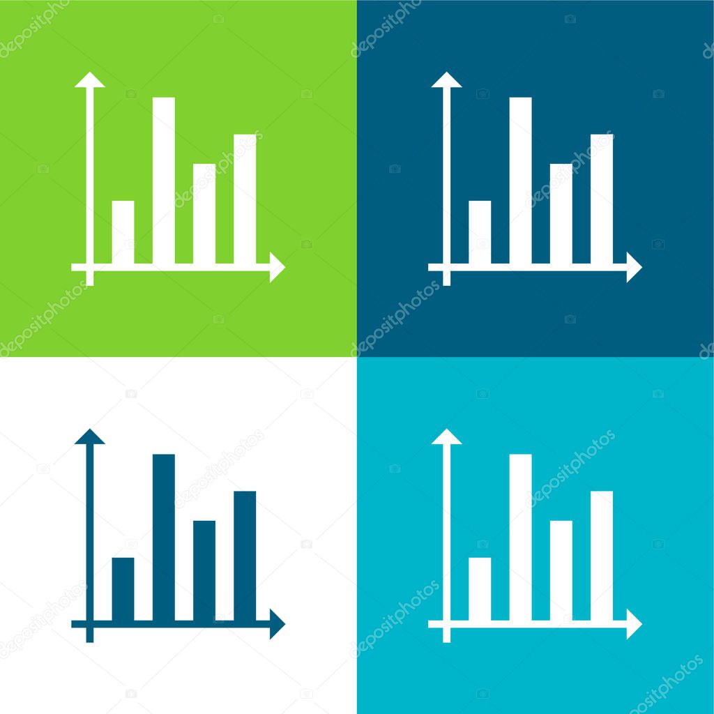 Analysis Flat four color minimal icon set