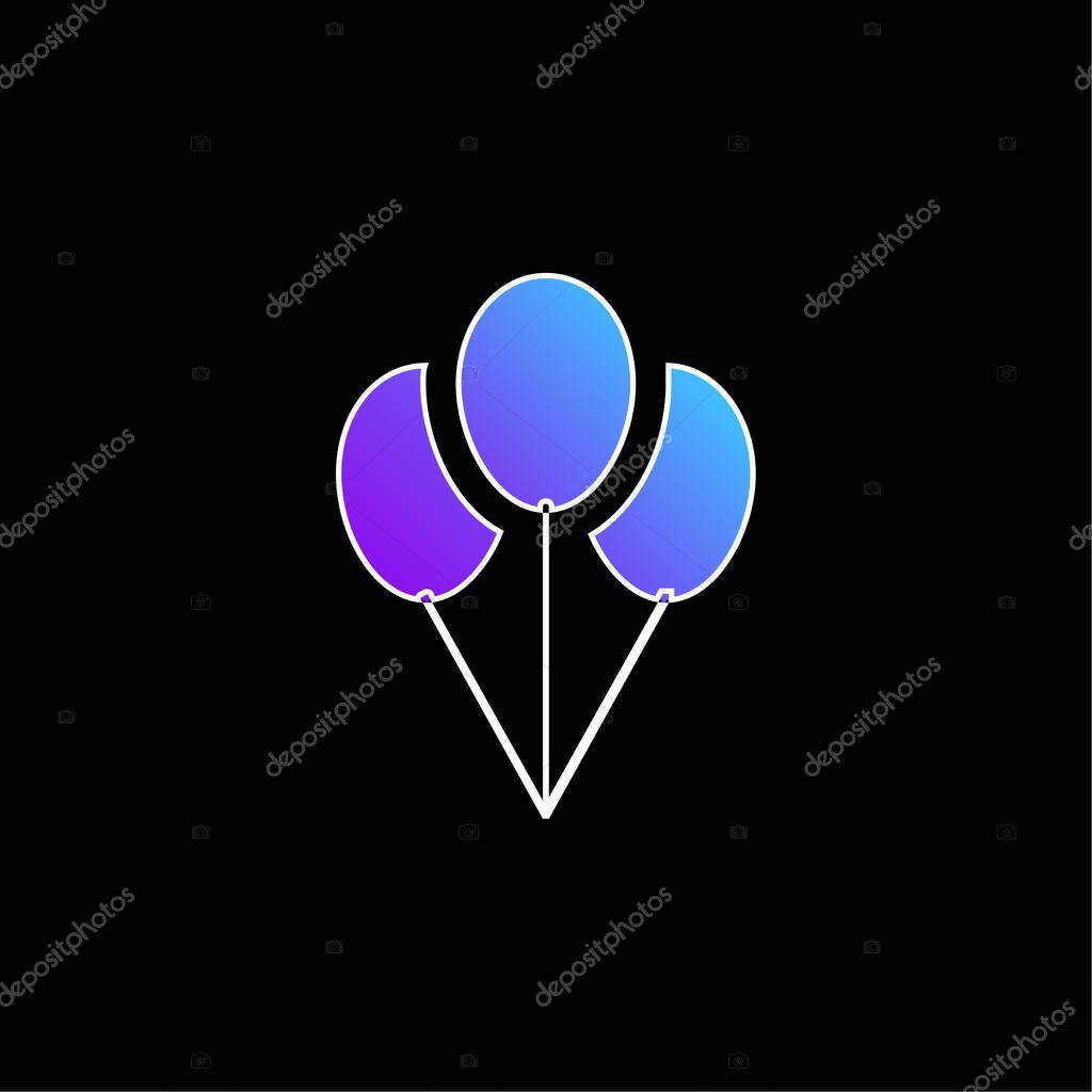 Balloons blue gradient vector icon