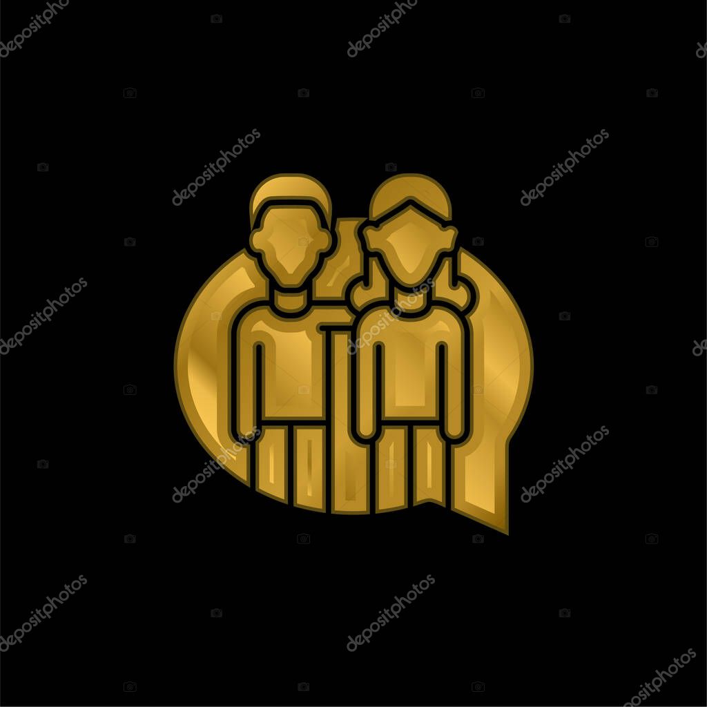 Advice gold plated metalic icon or logo vector