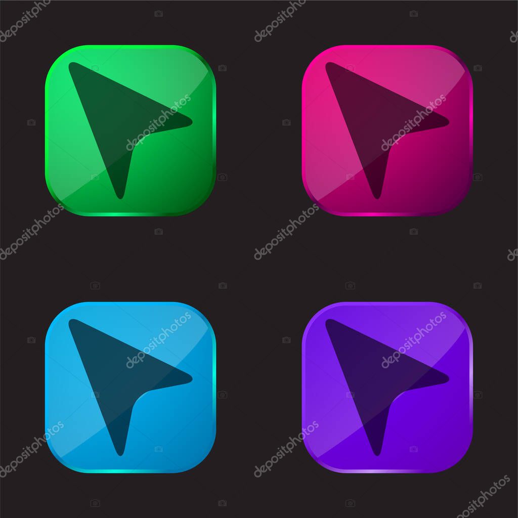 Black Pointer four color glass button icon