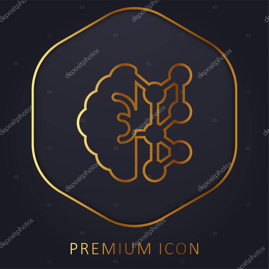 AI golden line premium logo or icon