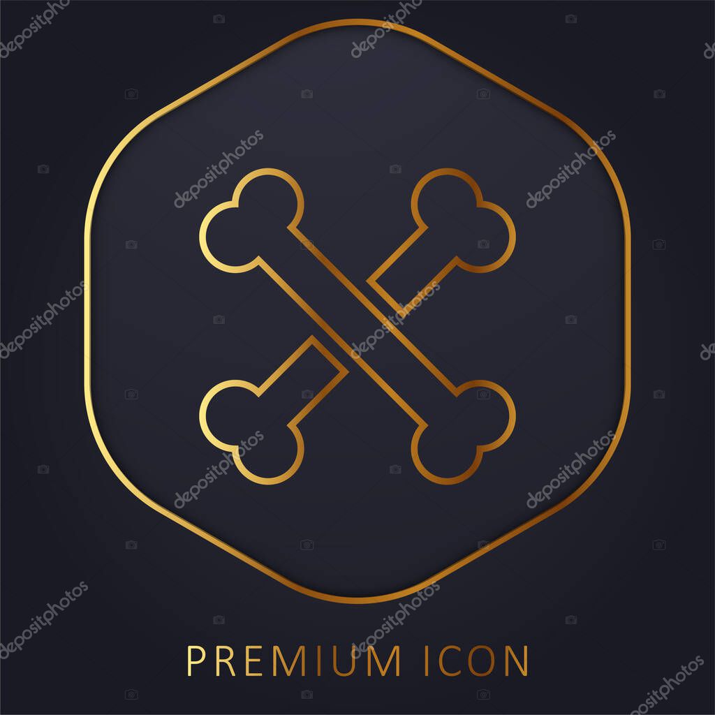 Bones golden line premium logo or icon