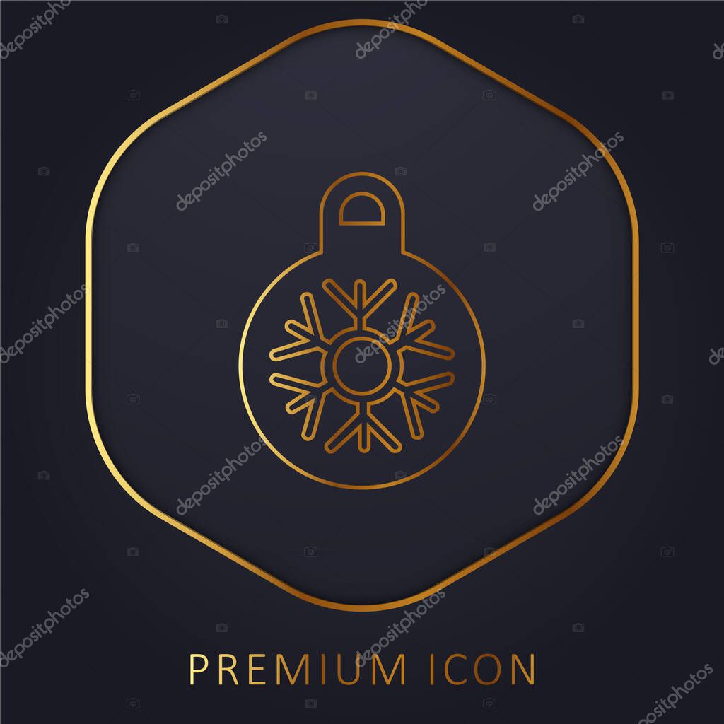 Bauble golden line premium logo or icon