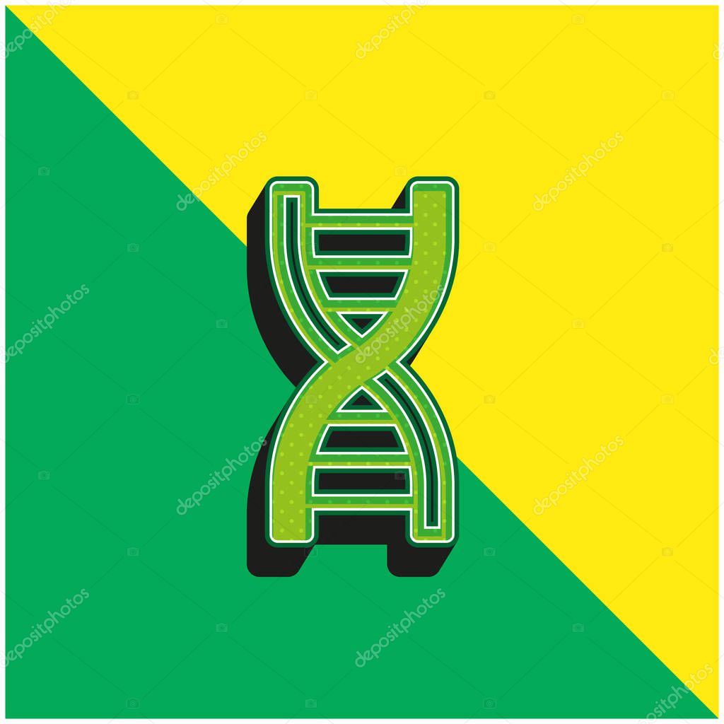 Biology Green and yellow modern 3d vector icon logo