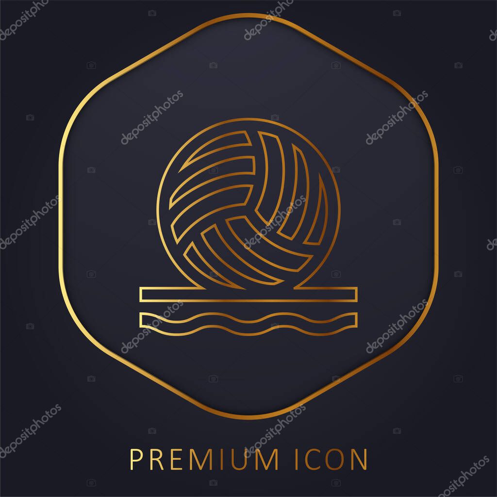 Beach Volleyball golden line premium logo or icon