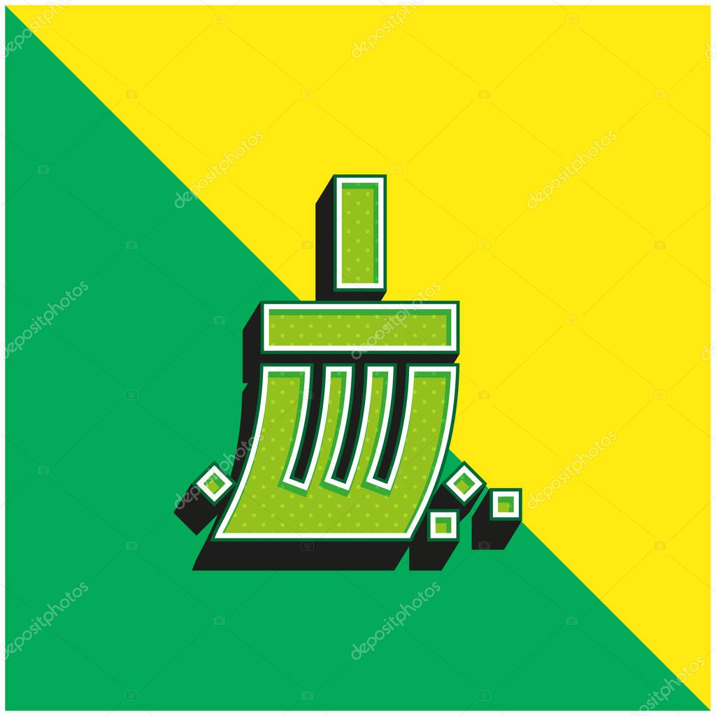 Archeology Green and yellow modern 3d vector icon logo