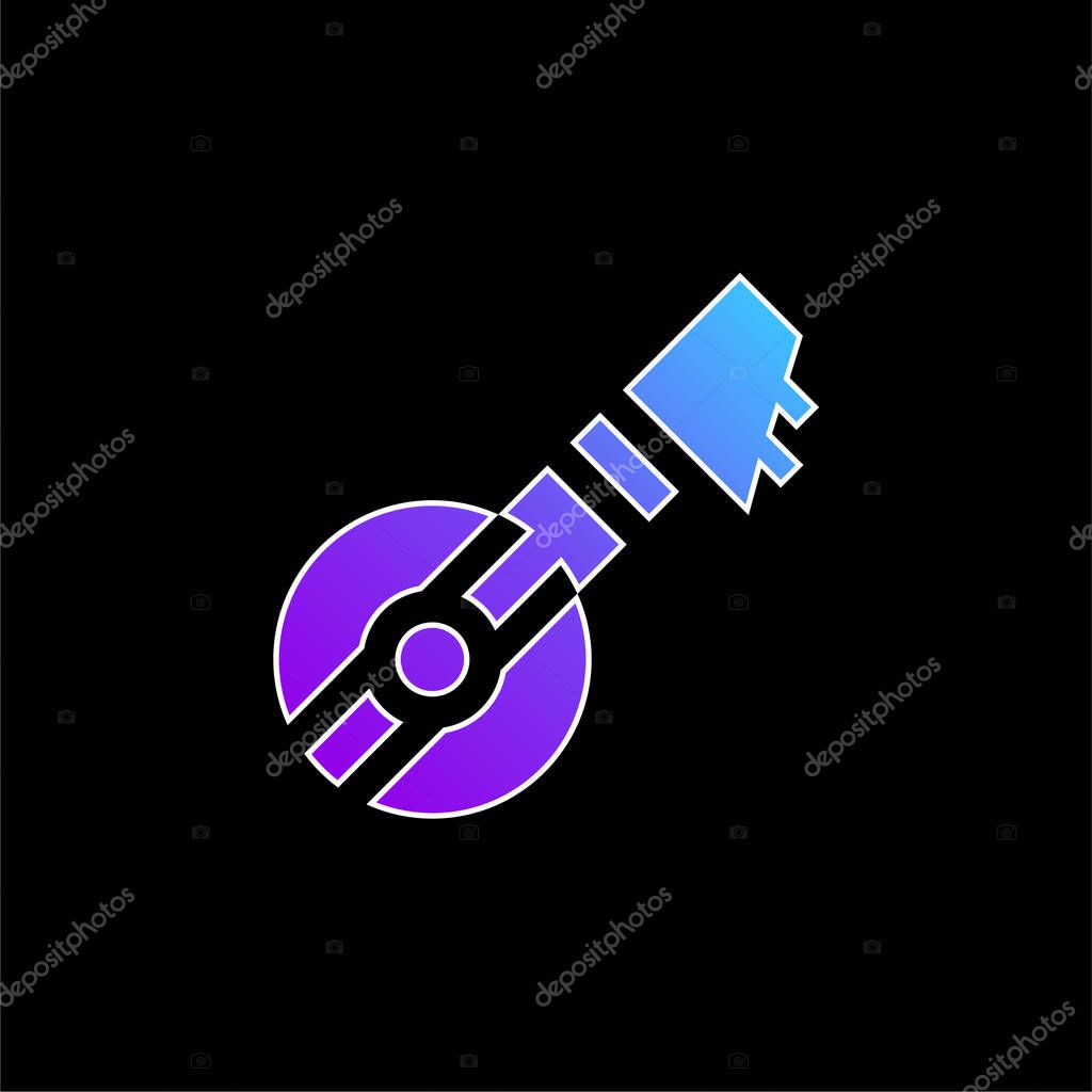 Bouzouki blue gradient vector icon