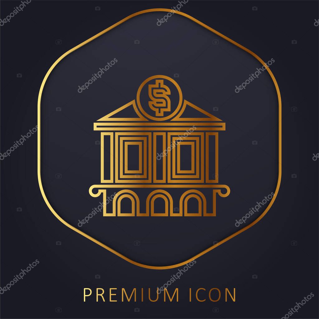 Bank golden line premium logo or icon