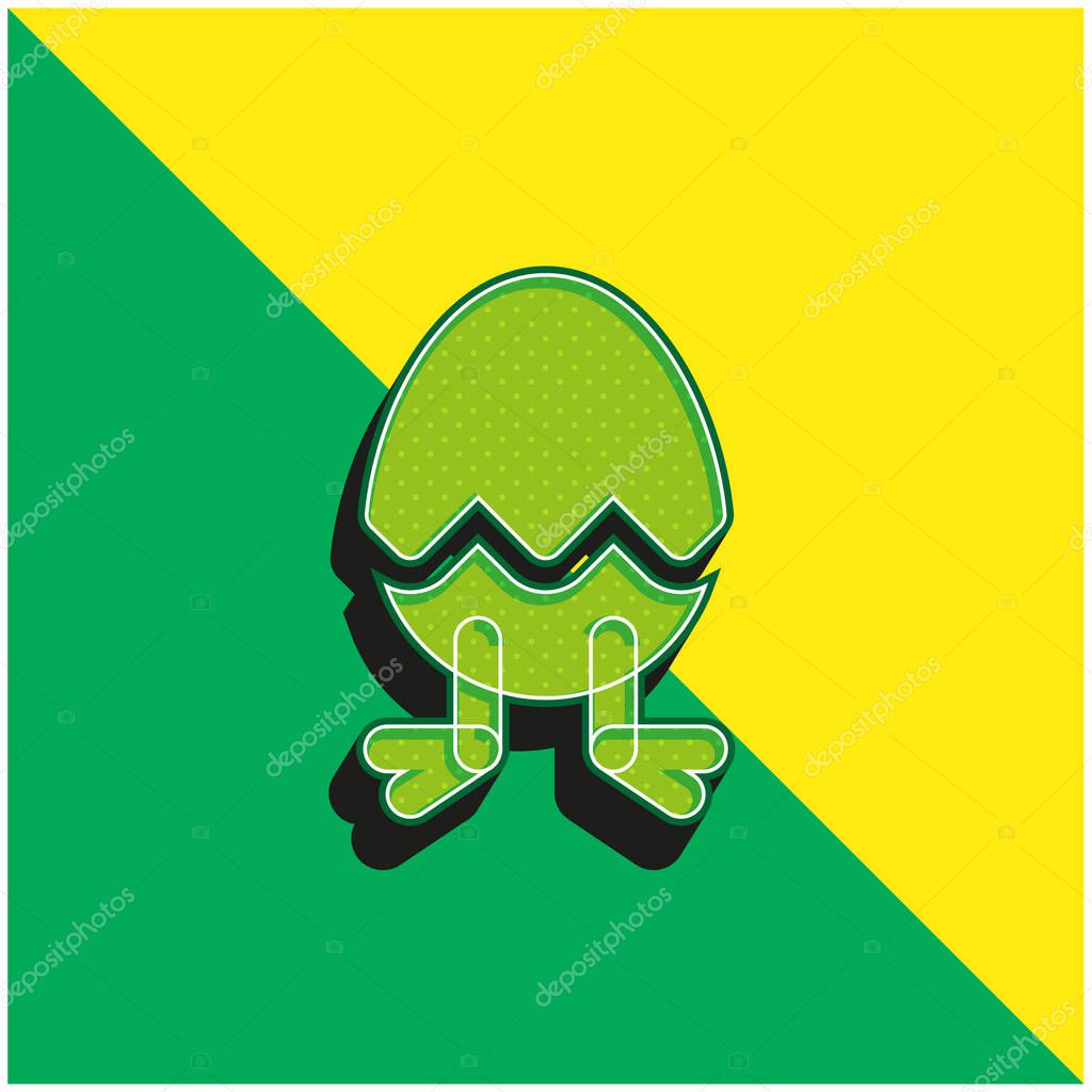 Birth Green and yellow modern 3d vector icon logo