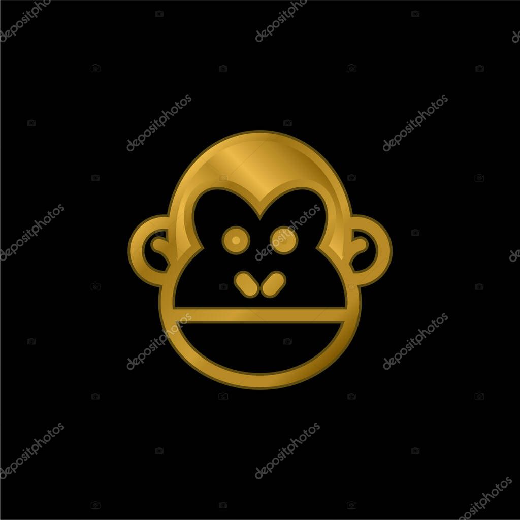 Animal gold plated metalic icon or logo vector