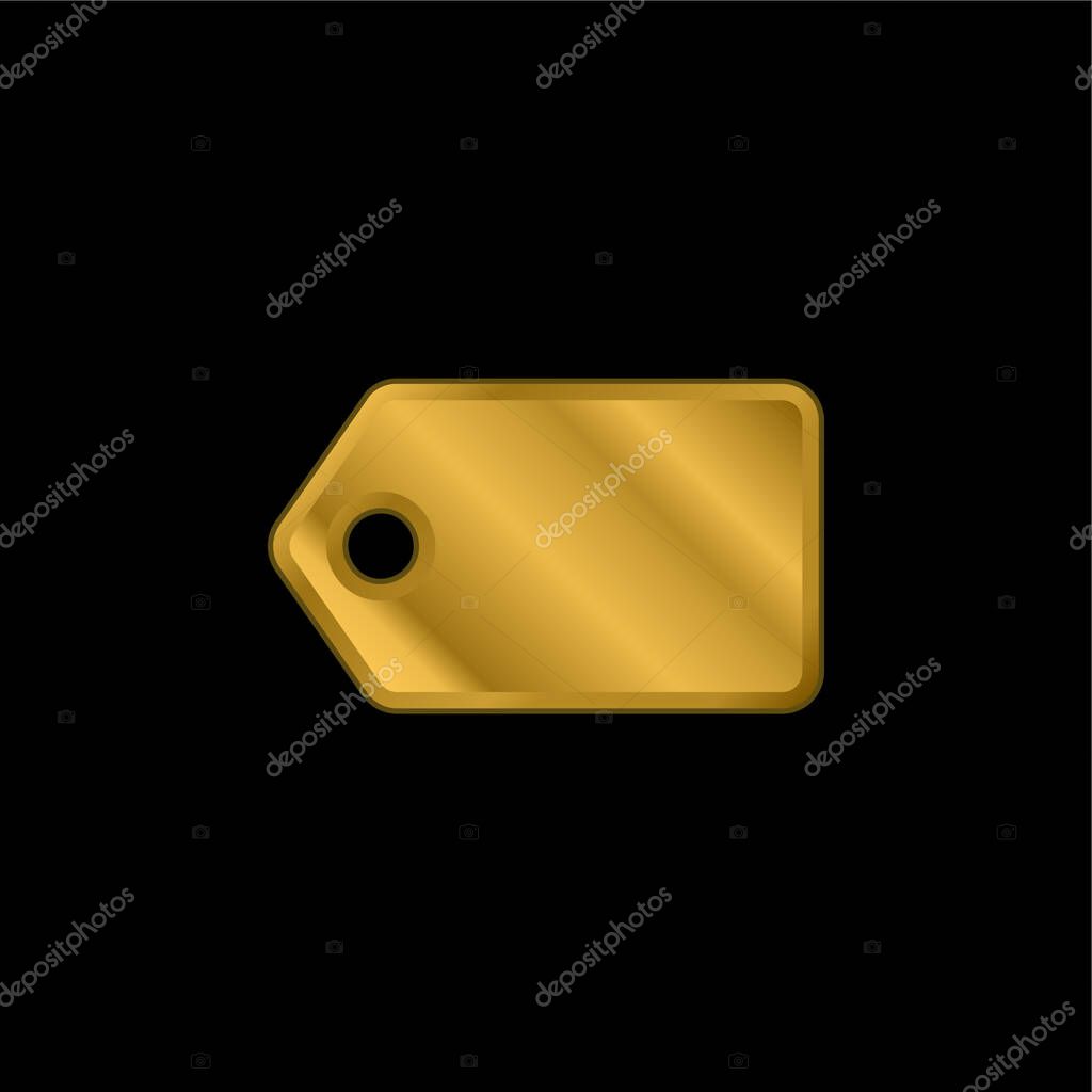 Black Label In Horizontal Position gold plated metalic icon or logo vector