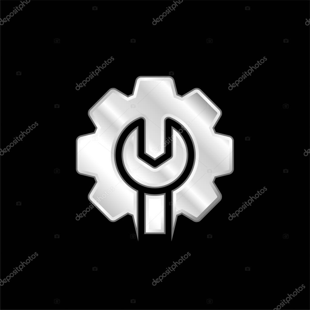 Admin silver plated metallic icon