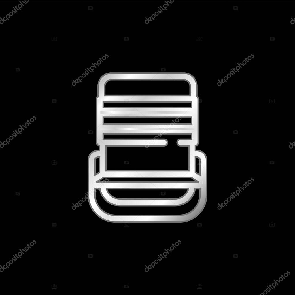 Beach Chair silver plated metallic icon