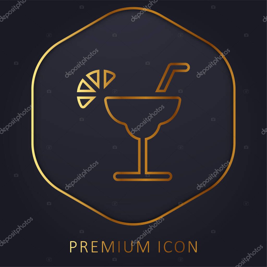 Alcohol golden line premium logo or icon