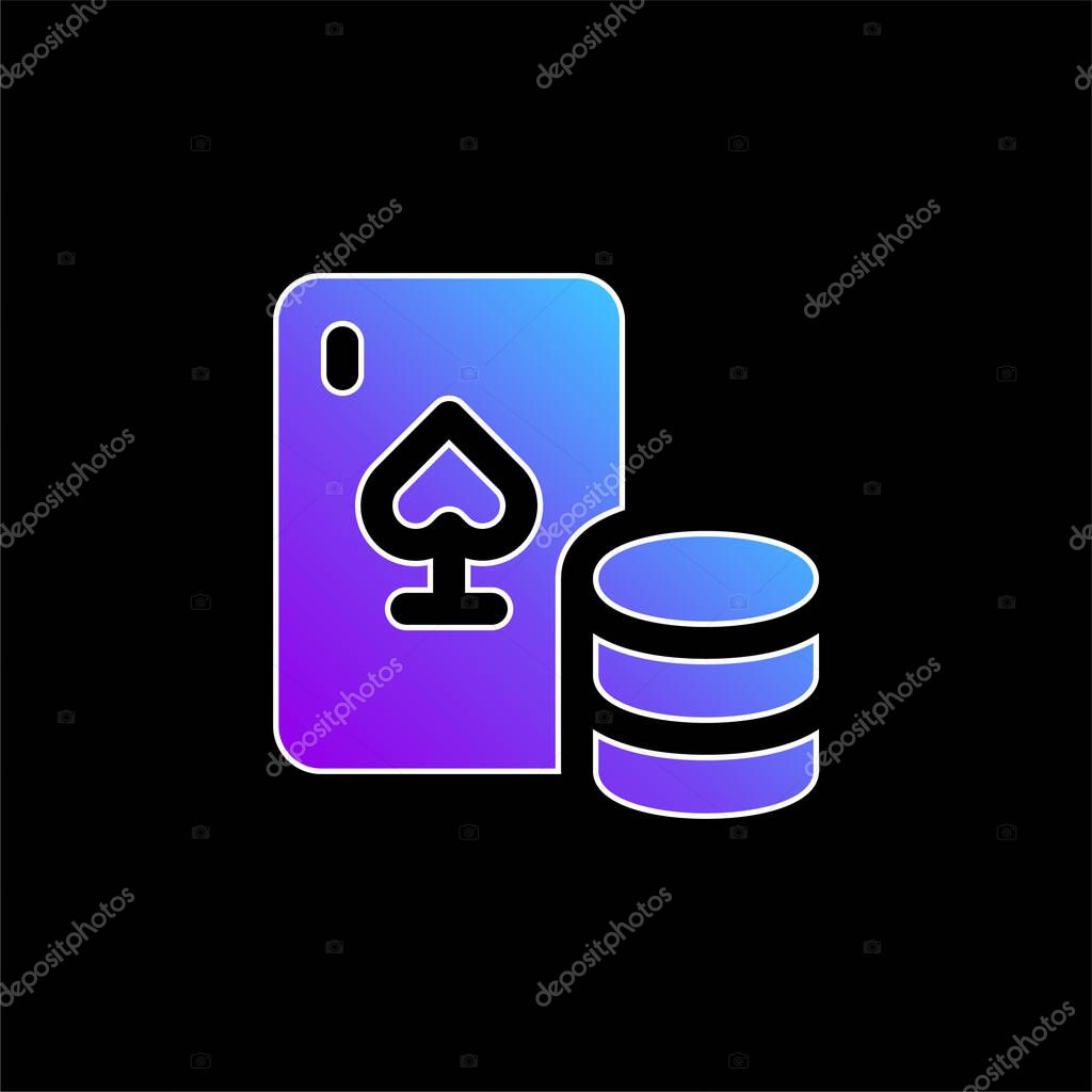 Blackjack blue gradient vector icon